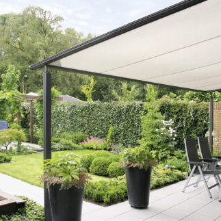 Pergola toile structure grise